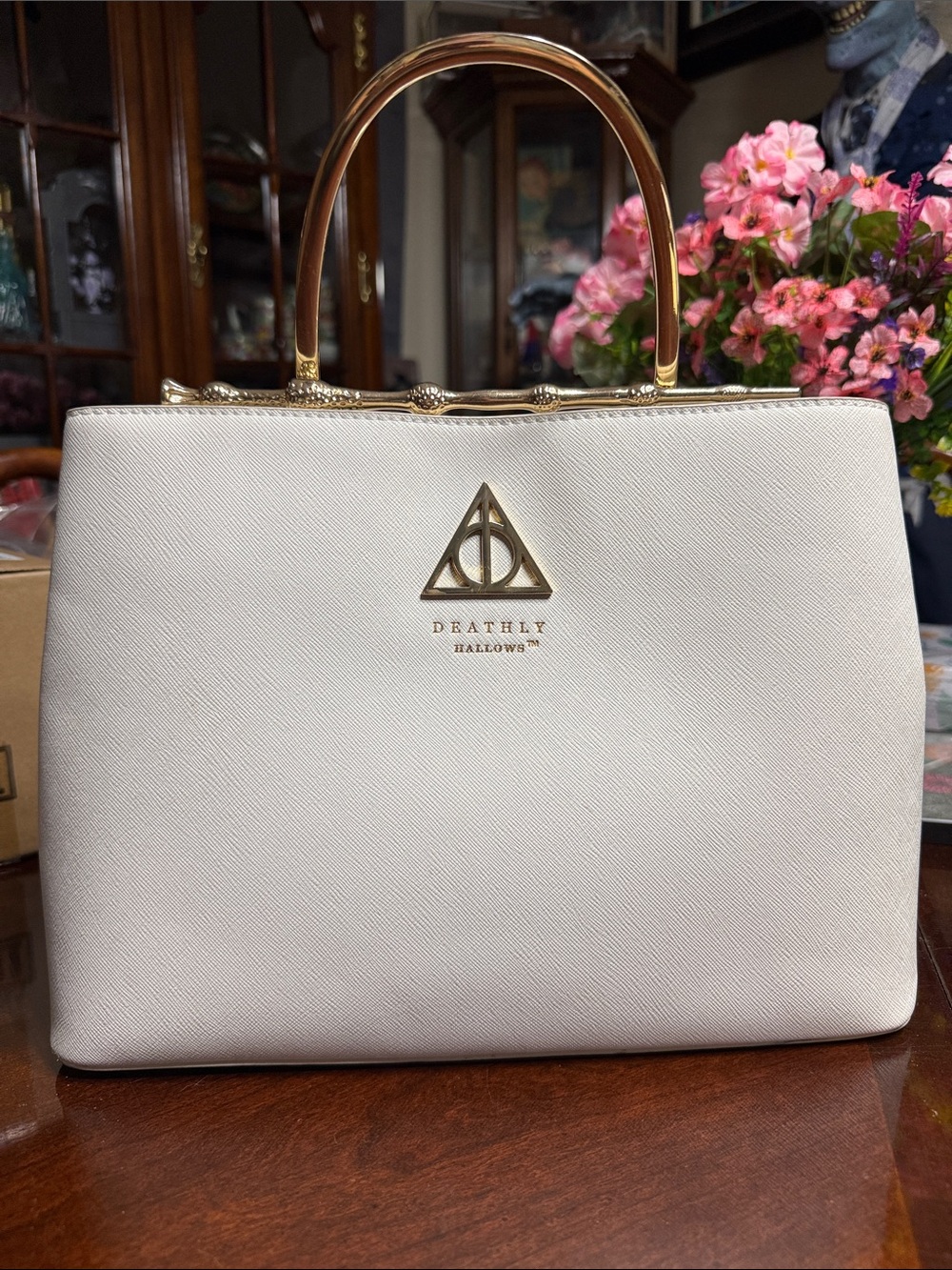 Loungefly Harry Potter White/Ivory Deathly Hallows Wand Handle Bag